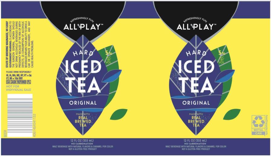 TABC label artwork for ALL PLAY ORIGINAL HARD ICED TEA