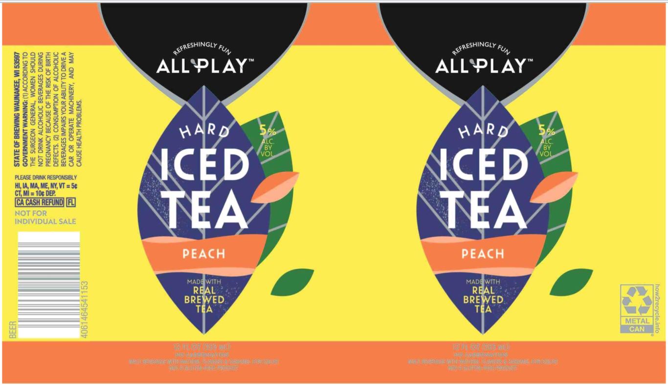TABC label artwork for ALL PLAY PEACH HARD ICED TEA
