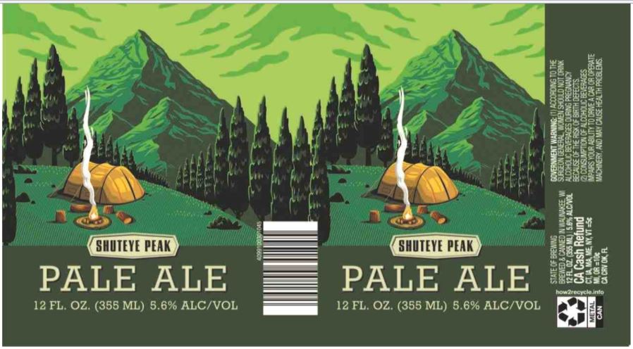 TABC label artwork for STATE OF BREWING SHUTEYE PEAK PALE ALE