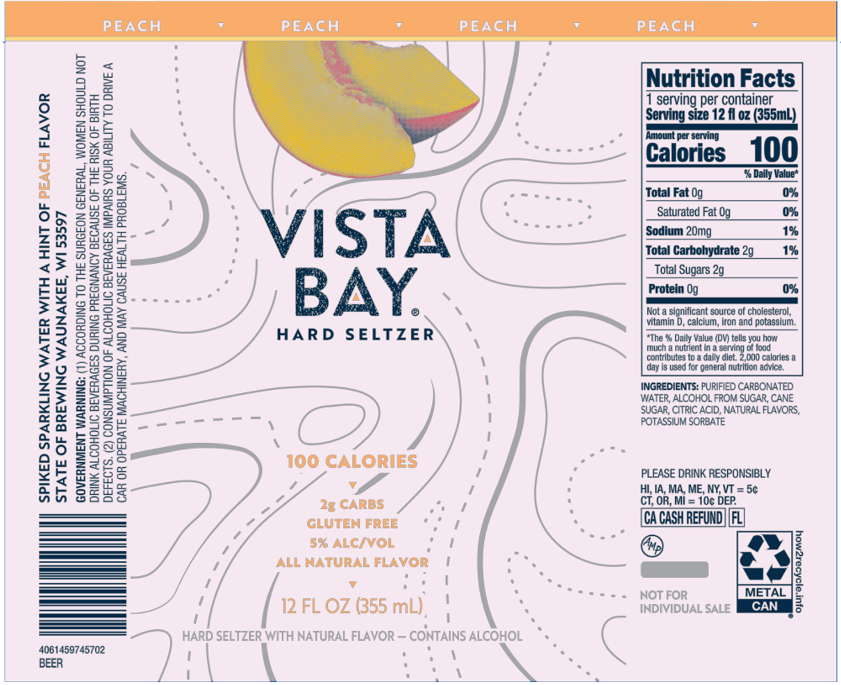 TABC label artwork for VISTA BAY PEACH HARD SELTZER