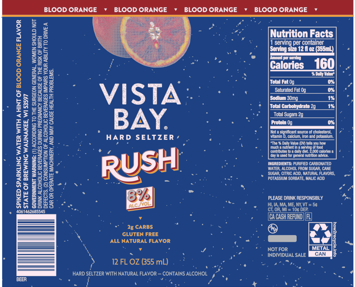 TABC label artwork for VISTA BAY BLOOD ORANGE HARD SELTZER RUSH