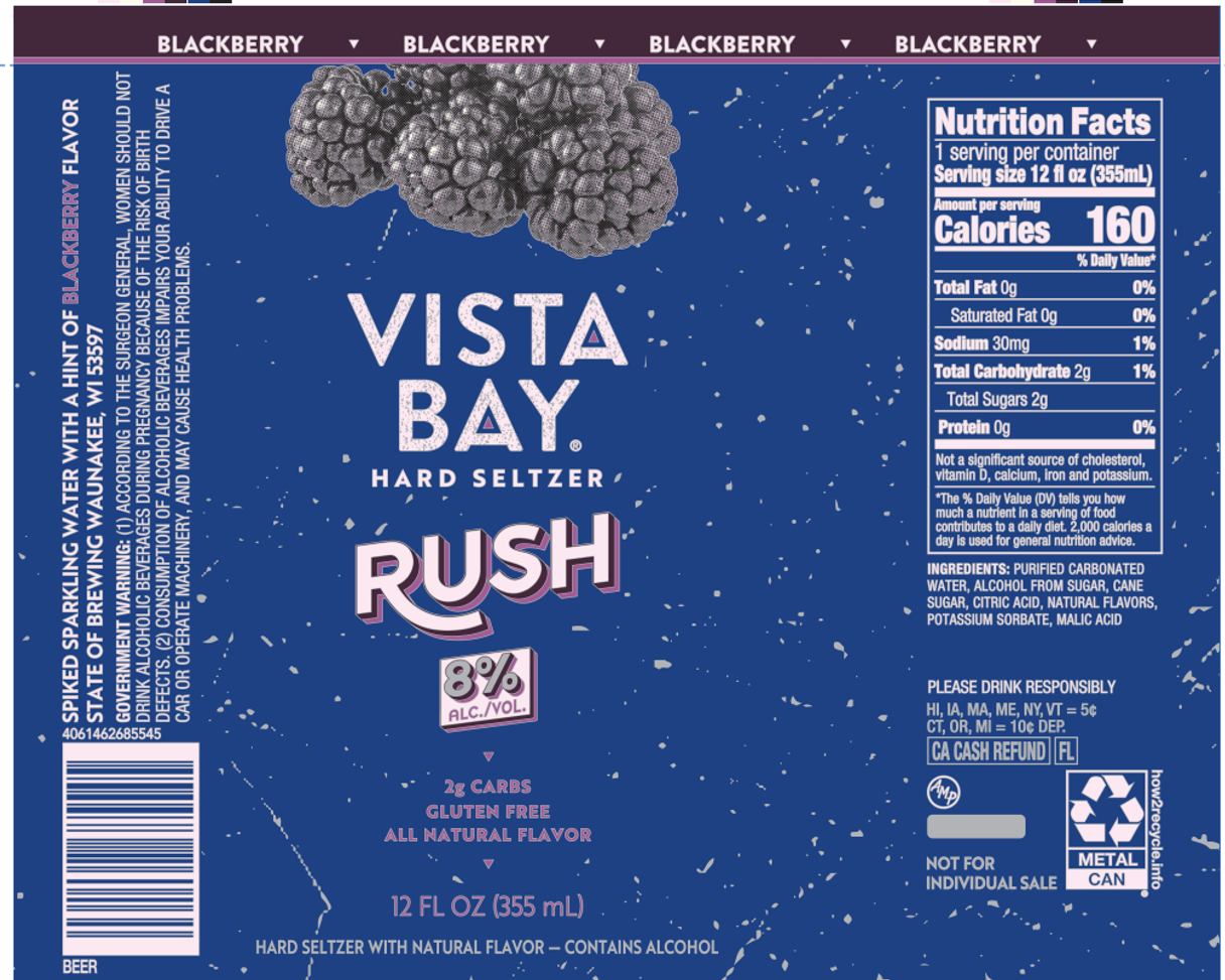 TABC label artwork for VISTA BAY BLACKBERRY HARD SELTZER RUSH