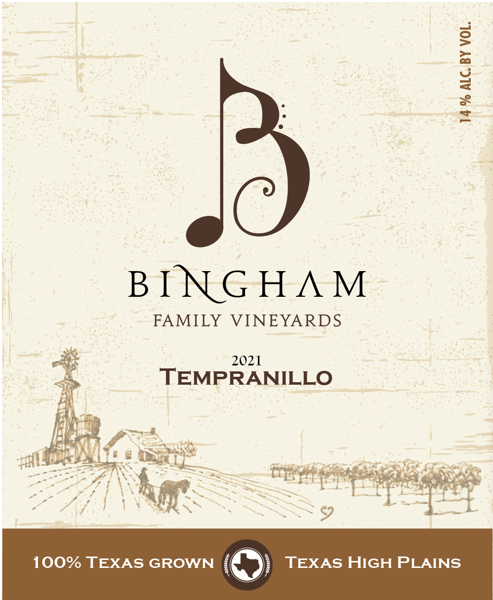 TABC label artwork for 2021 Tempranillo