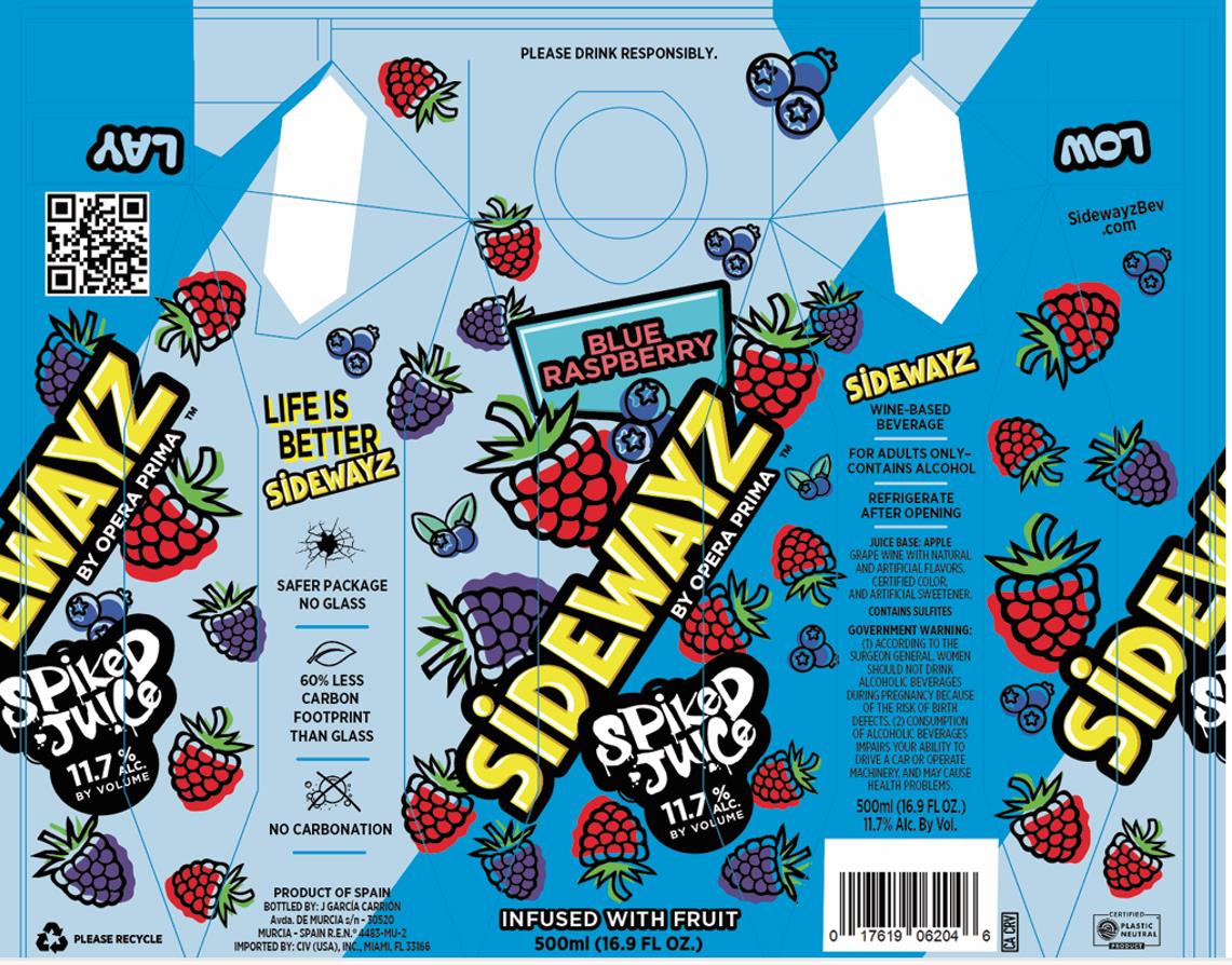 TABC label artwork for SIDAWAYZ BY OPERA PRIMA