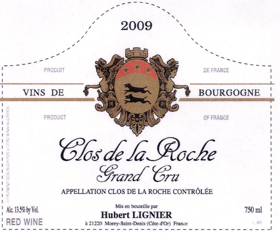 TABC label artwork for Hubert Lignier Clos de la Roche Grand Cru