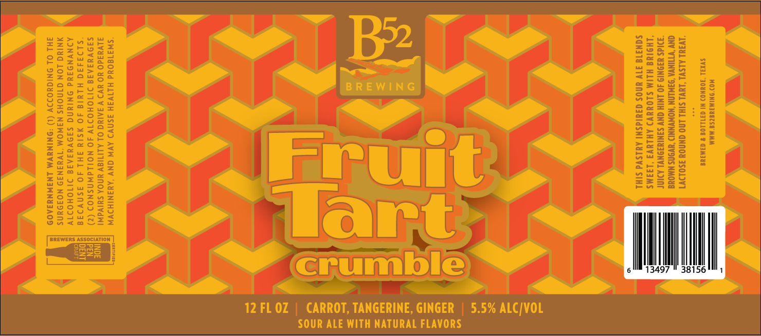 TABC label artwork for FRUIT TART CRUMBLE: CARROT, TANGERINE, GINGER