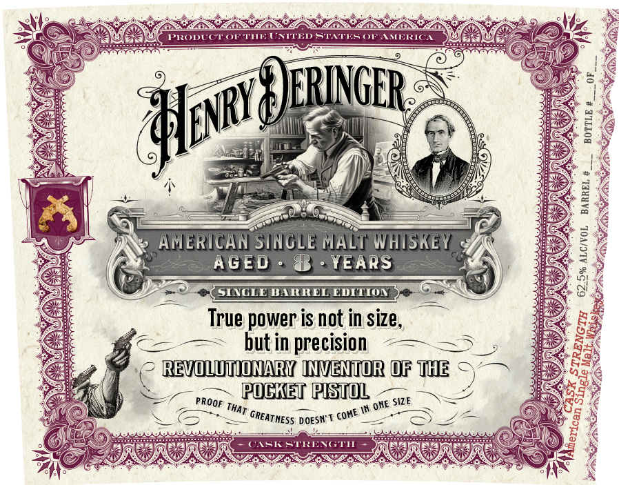 TABC label artwork for Henry Deringer SM 8 YO