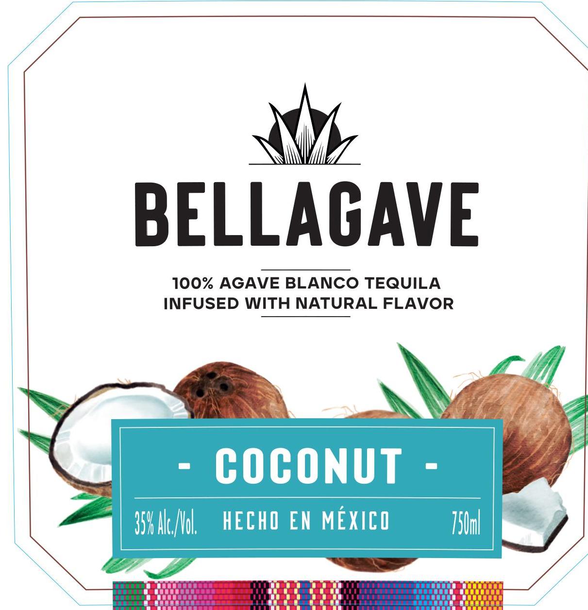 TABC label artwork for BELLAGAVE COCONUT TEQUILA