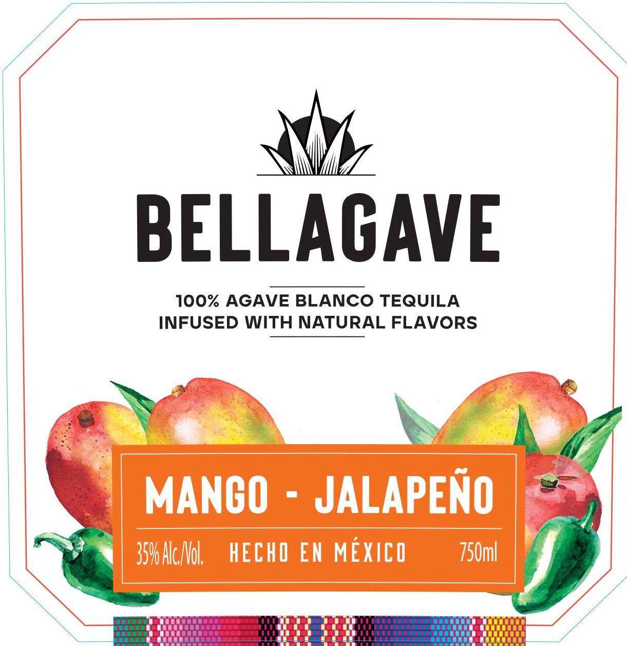 TABC label artwork for BELLAGAVE MANGO-JALAPENO TEQUILA