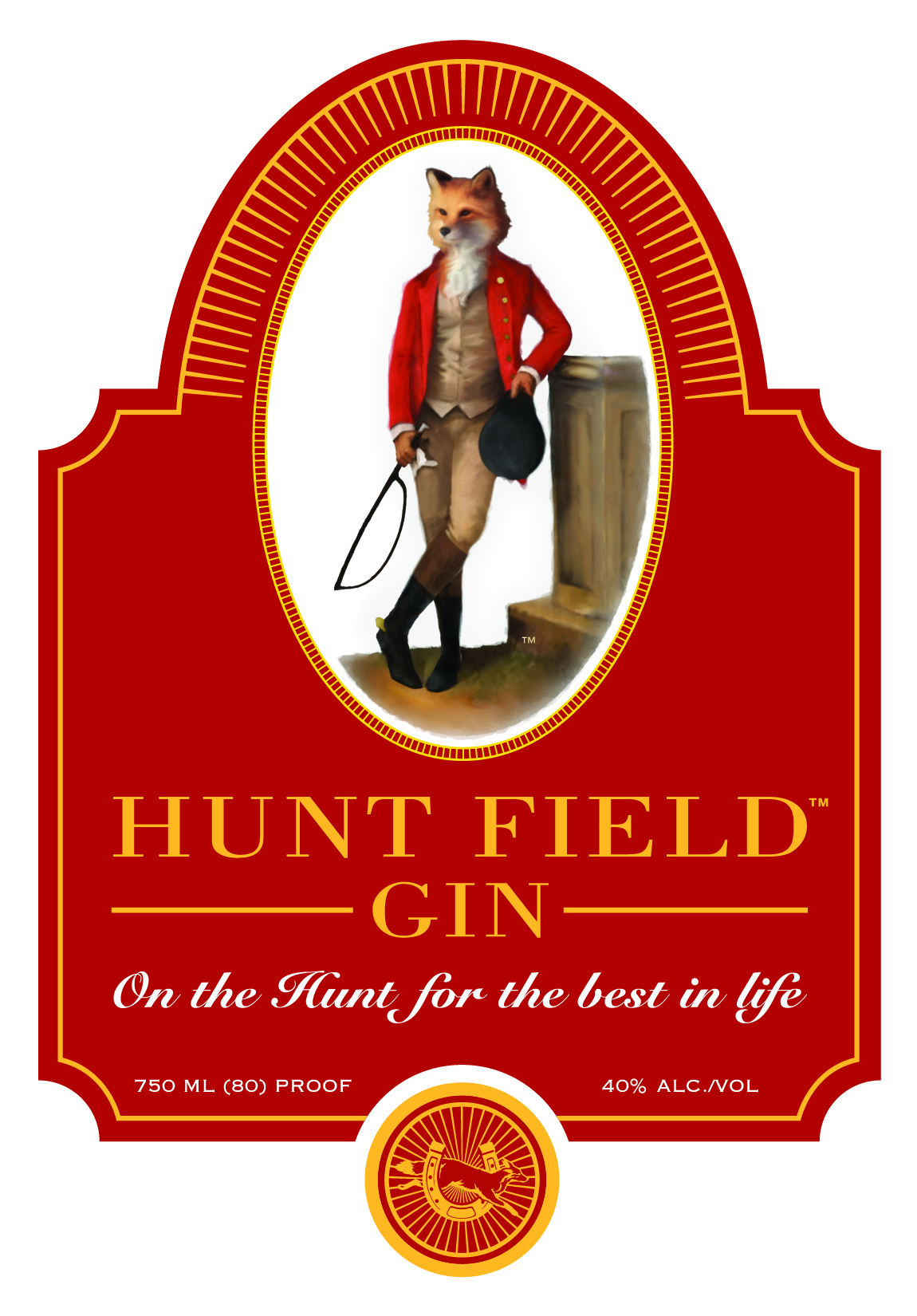 TABC label artwork for Hunt Field Gin