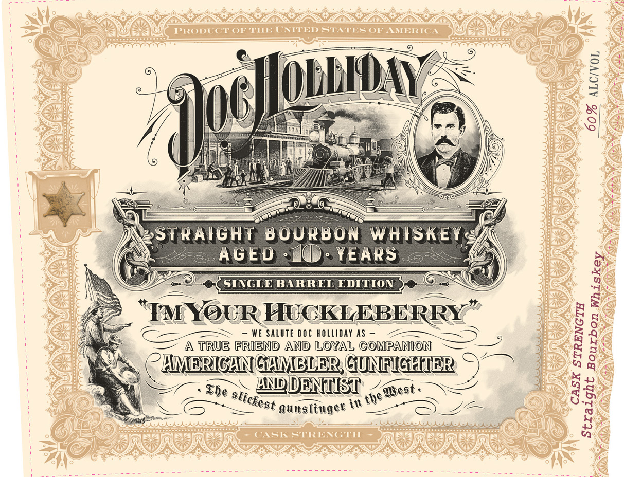 TABC label artwork for Doc Holliday 10 YO