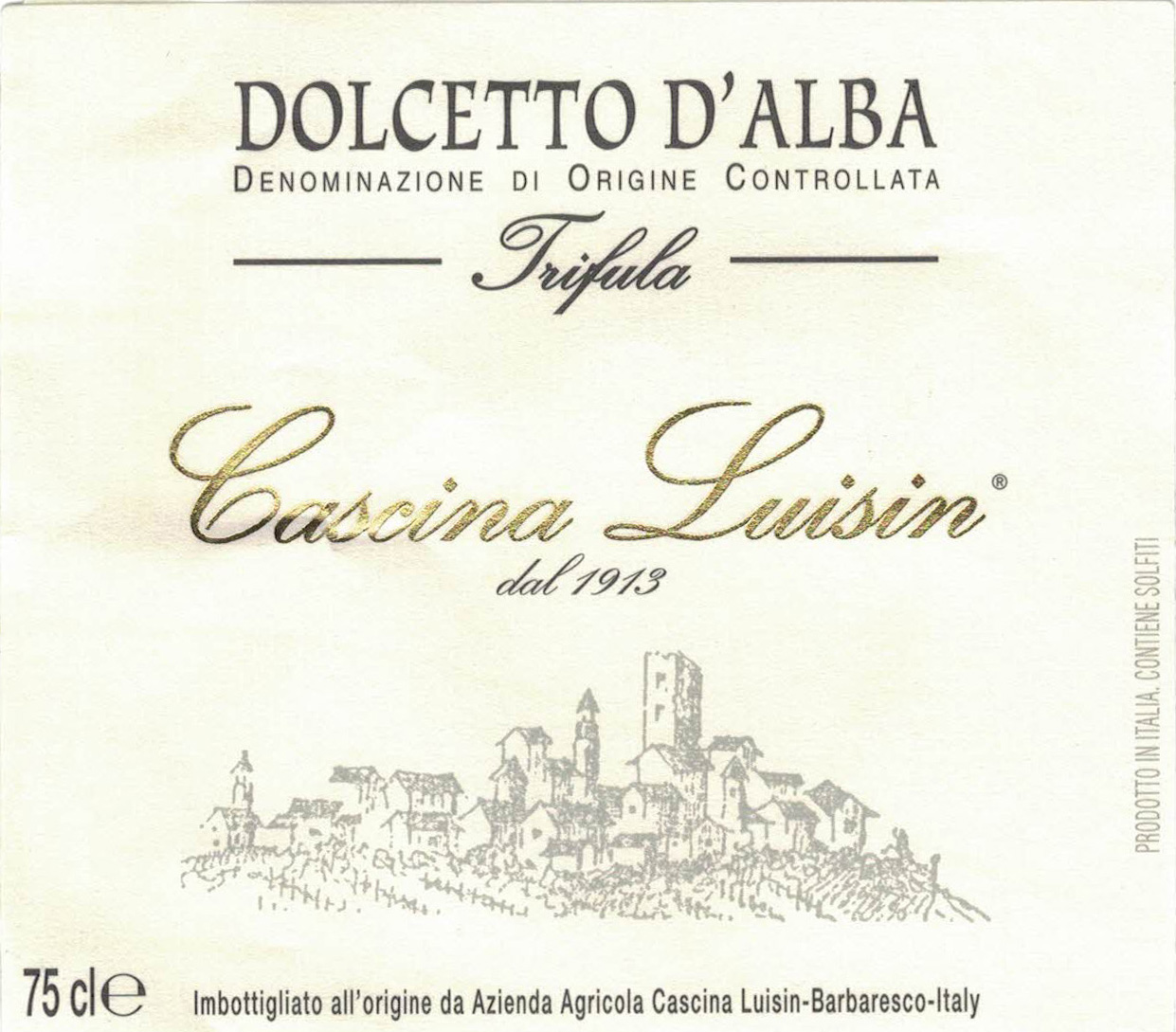 TABC label artwork for Cascina Luisin Dolcetto d'Alba Trifula