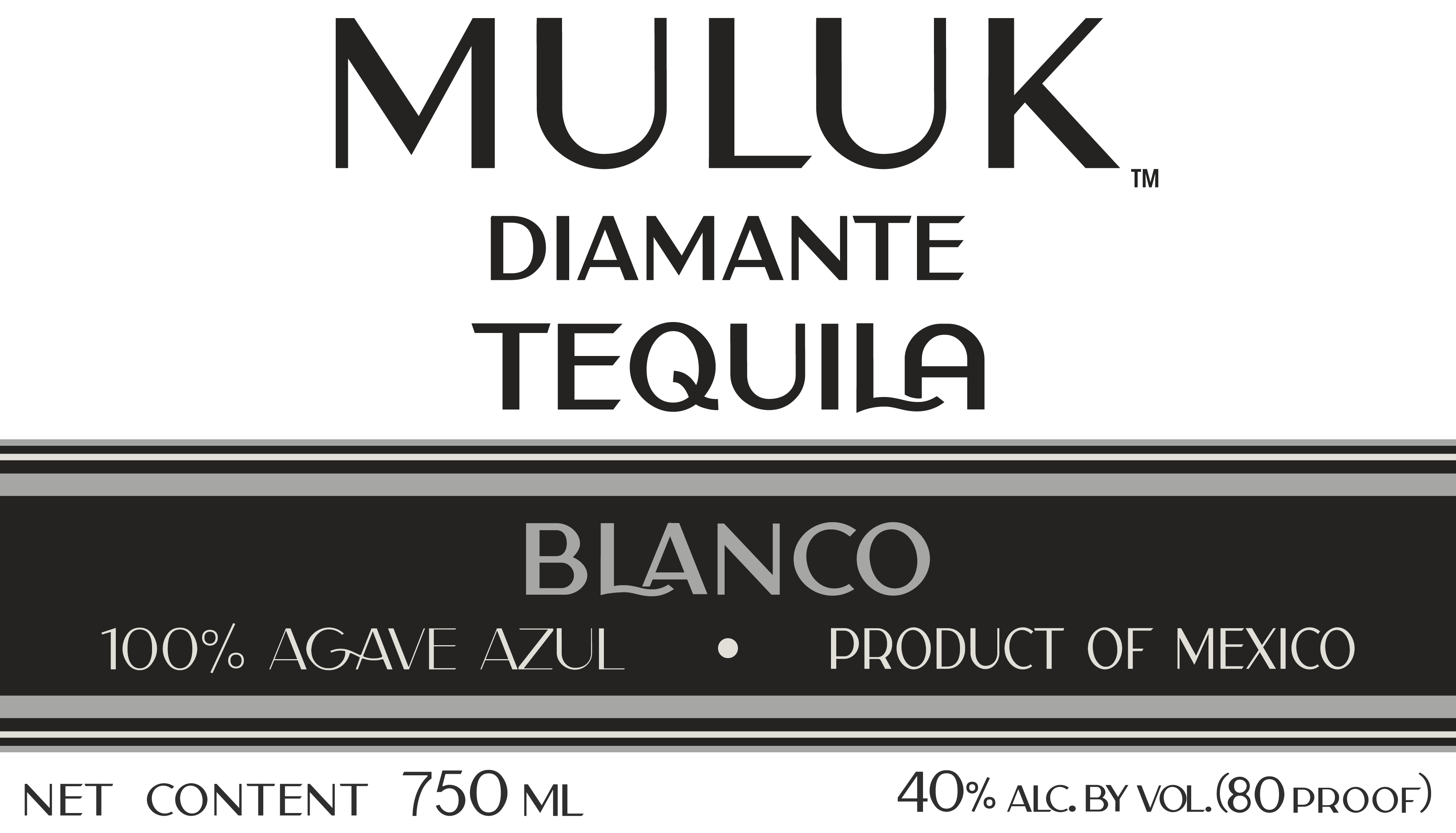 TABC label artwork for Muluk Diamante Blanco