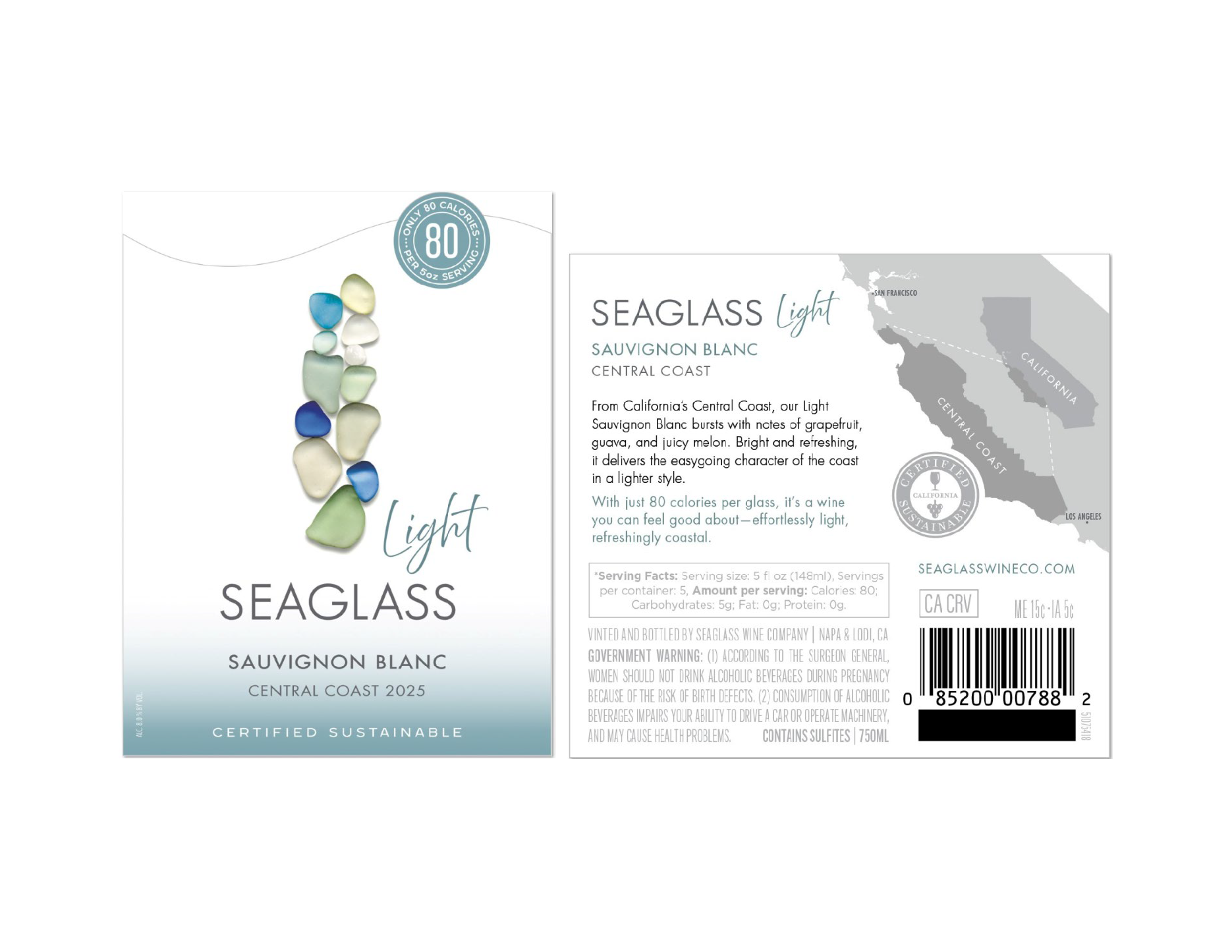 TABC label artwork for Seaglass Light Sauvignon Blanc Central Coast