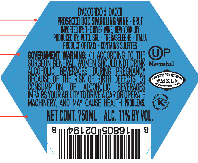 TABC label artwork for Daccordo Di Dacci Prosecco Rose