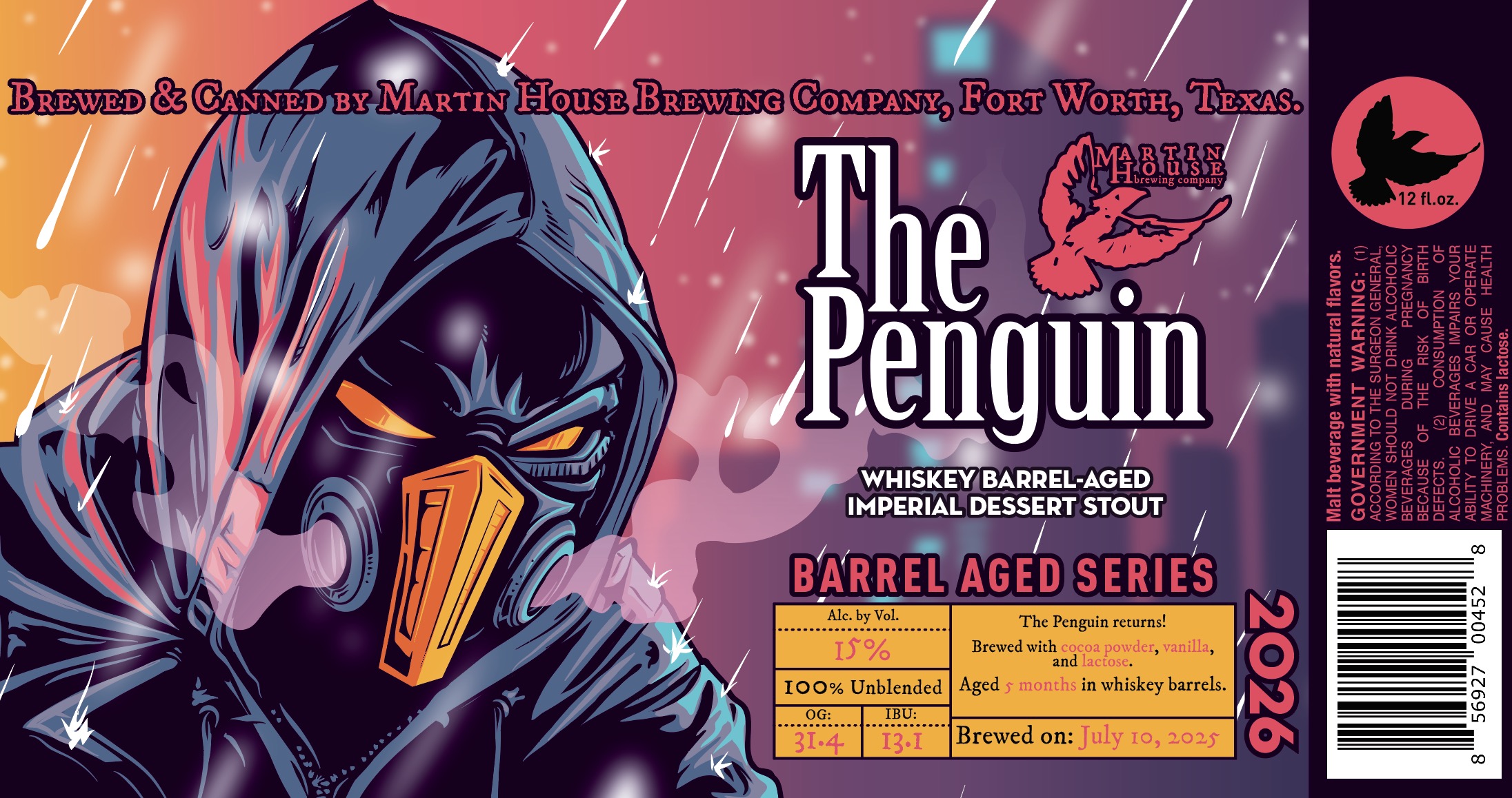 TABC label artwork for The Penguin 2025 Can