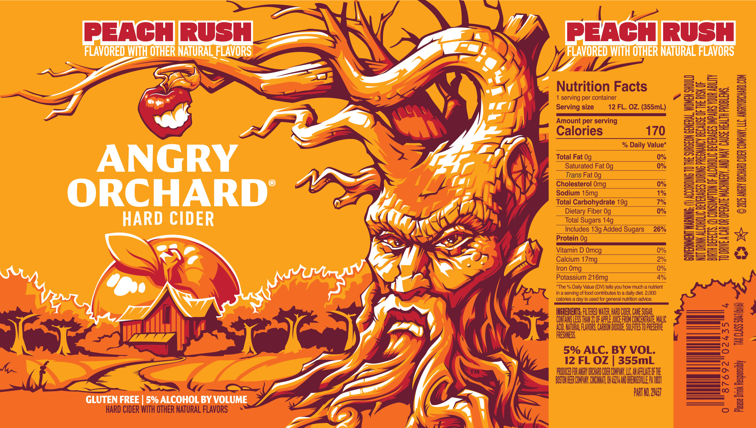TABC label artwork for Angry Orchard Peach Rush