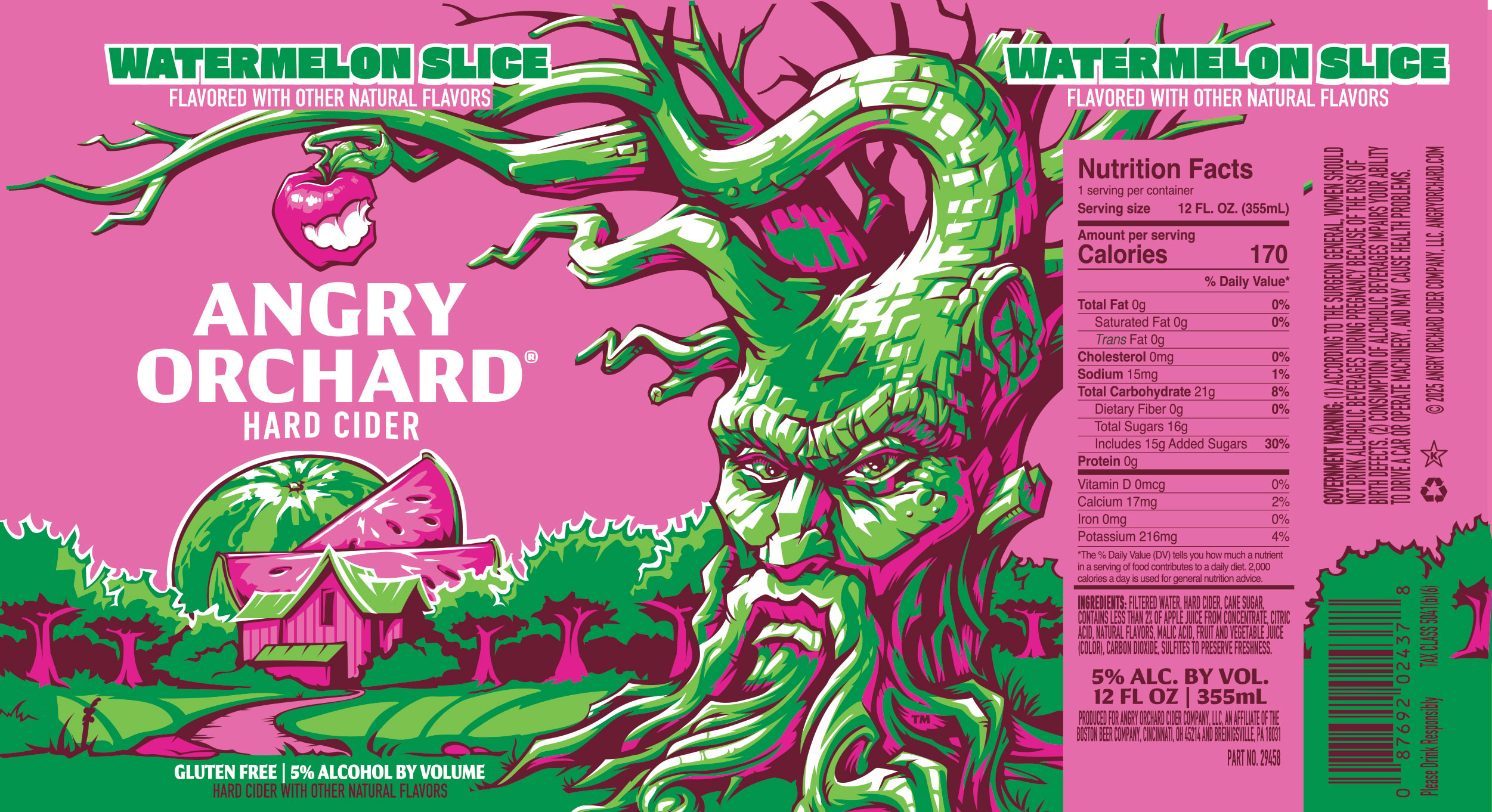 TABC label artwork for Angry Orchard Watermelon Slice