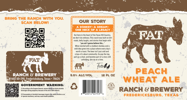 TABC label artwork for Fat Peach