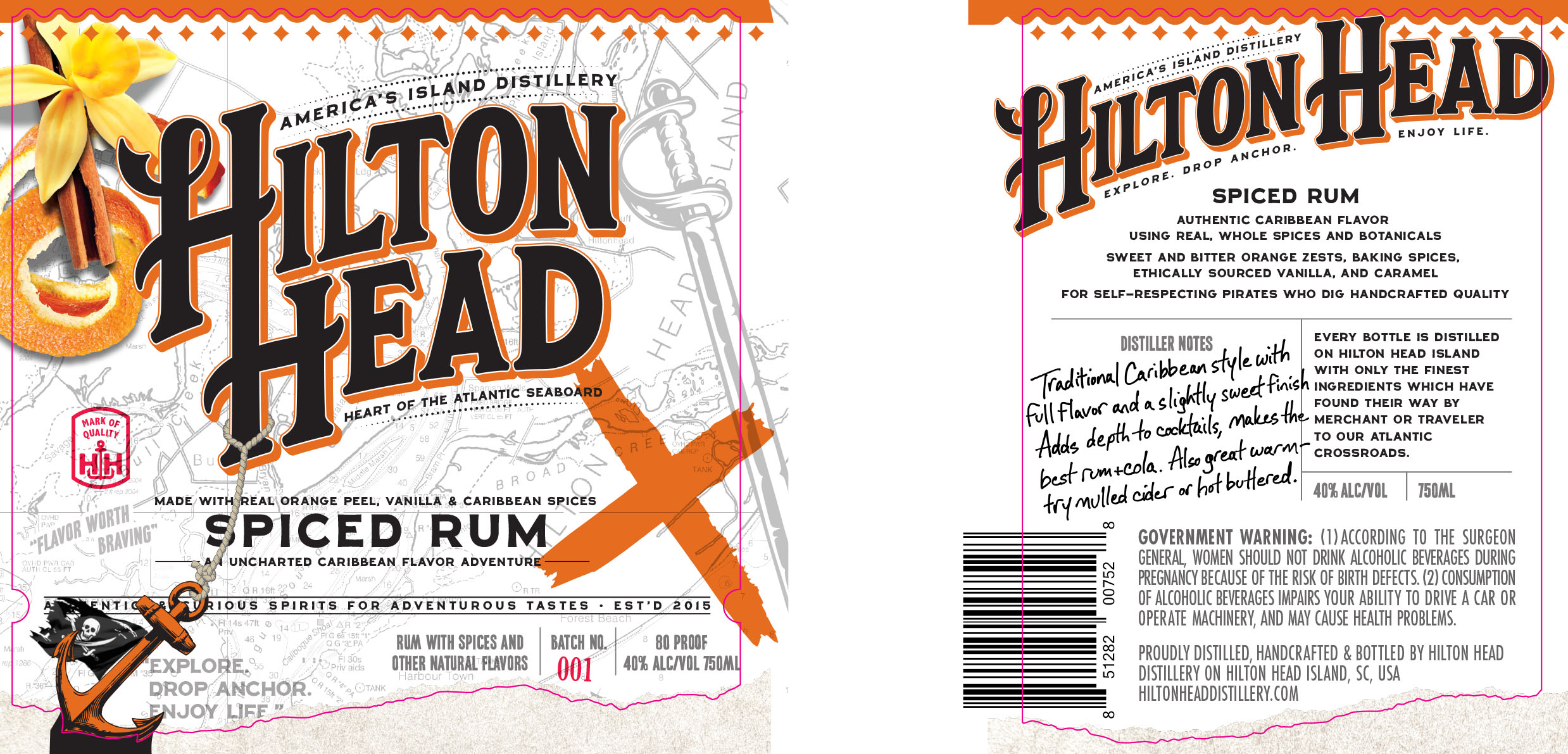 TABC label artwork for Hilton Head Spiced Rum