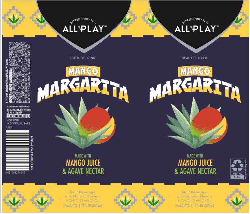 TABC label artwork for All Play Mango Margatirta
