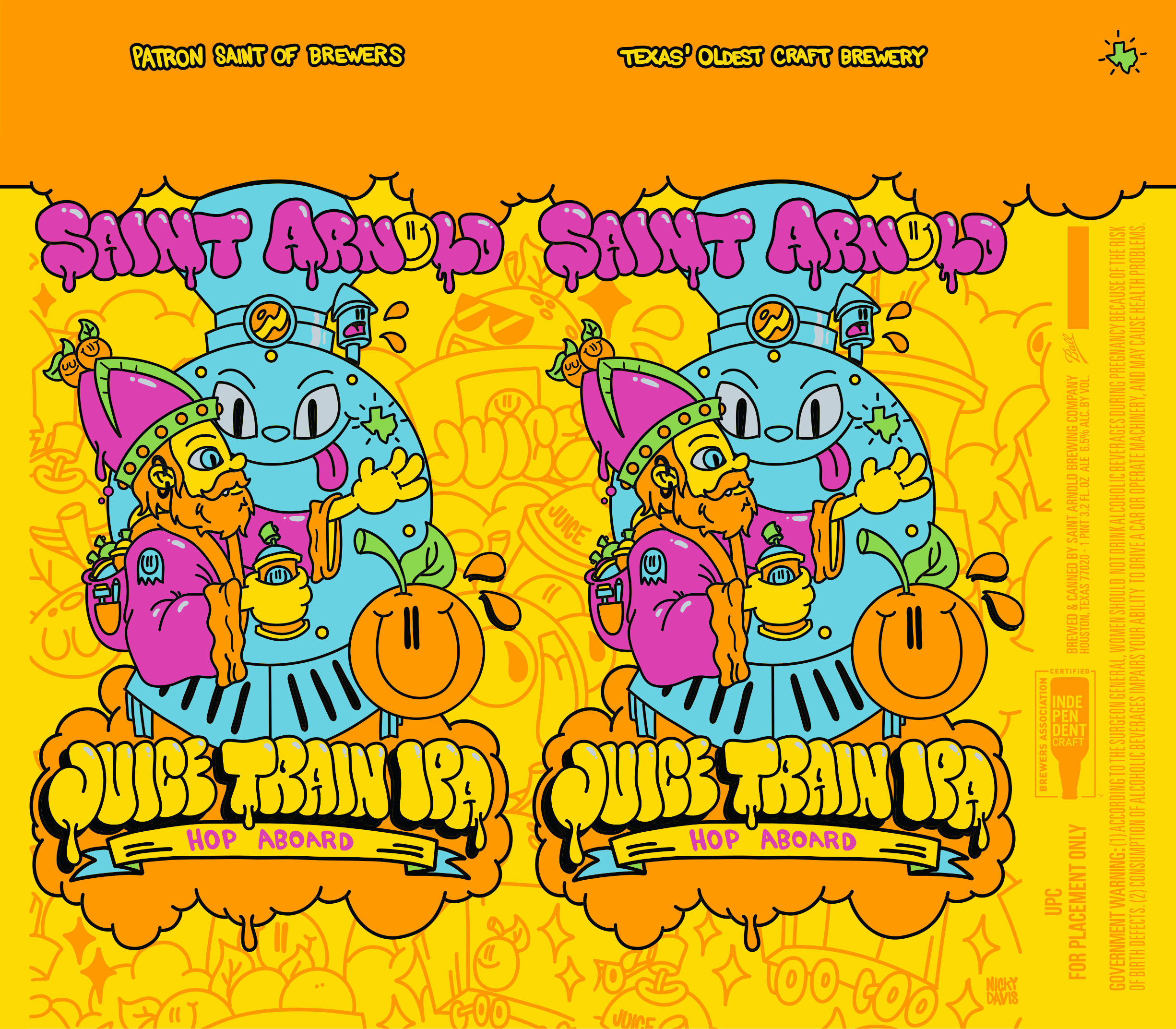 TABC label artwork for Juice Train IPA