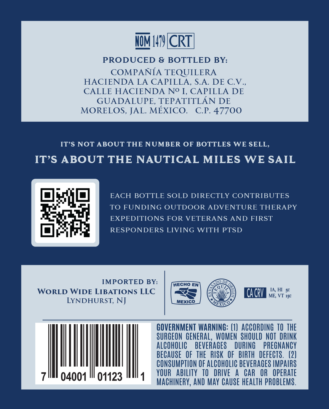 TABC label artwork for Cape Horn Tequila Blanco