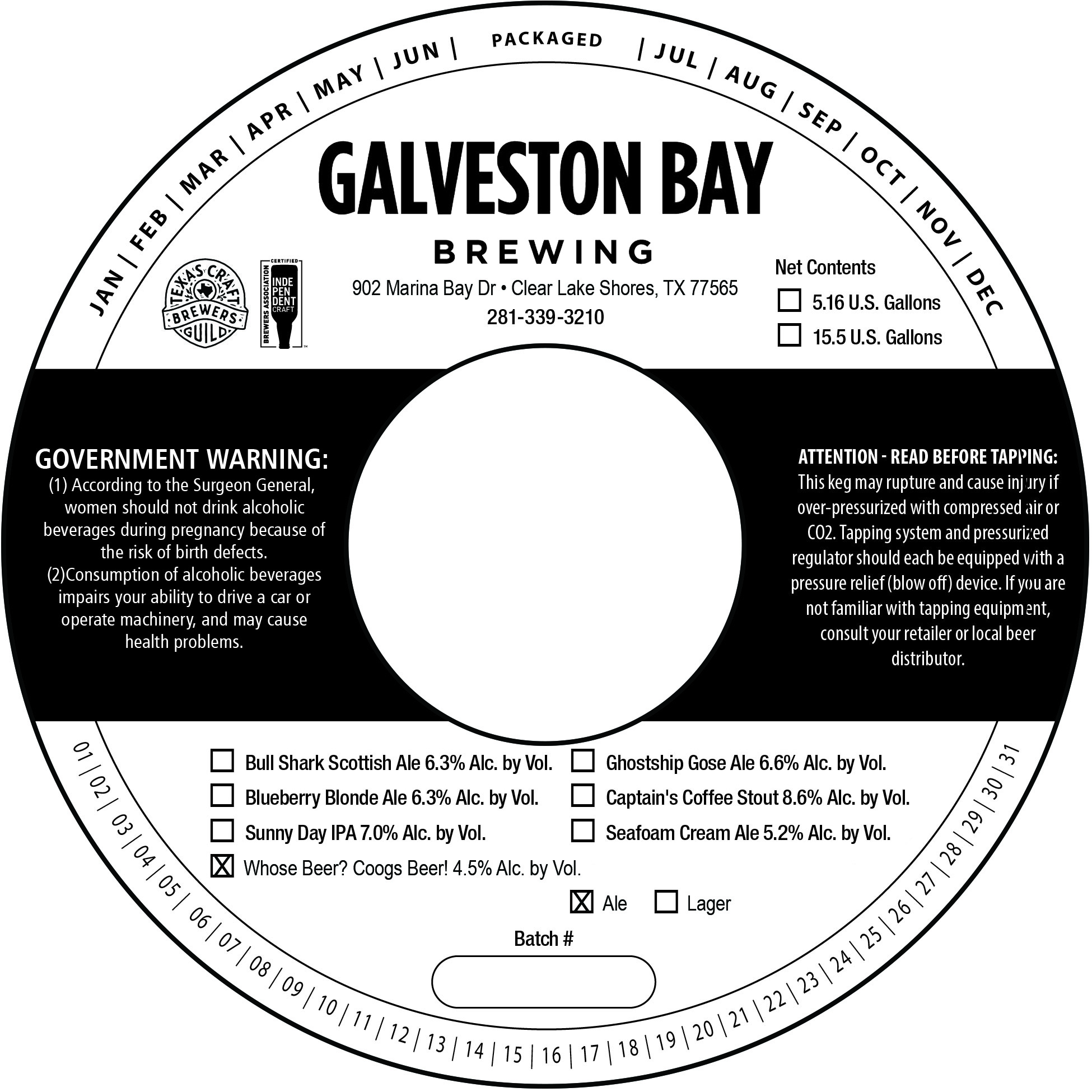 TABC label artwork for Whose Beer? Coogs Beer!