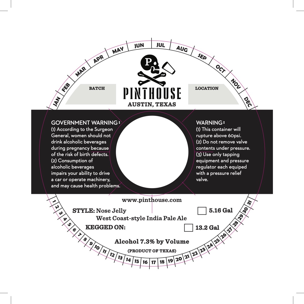 TABC label artwork for Nose Jelly