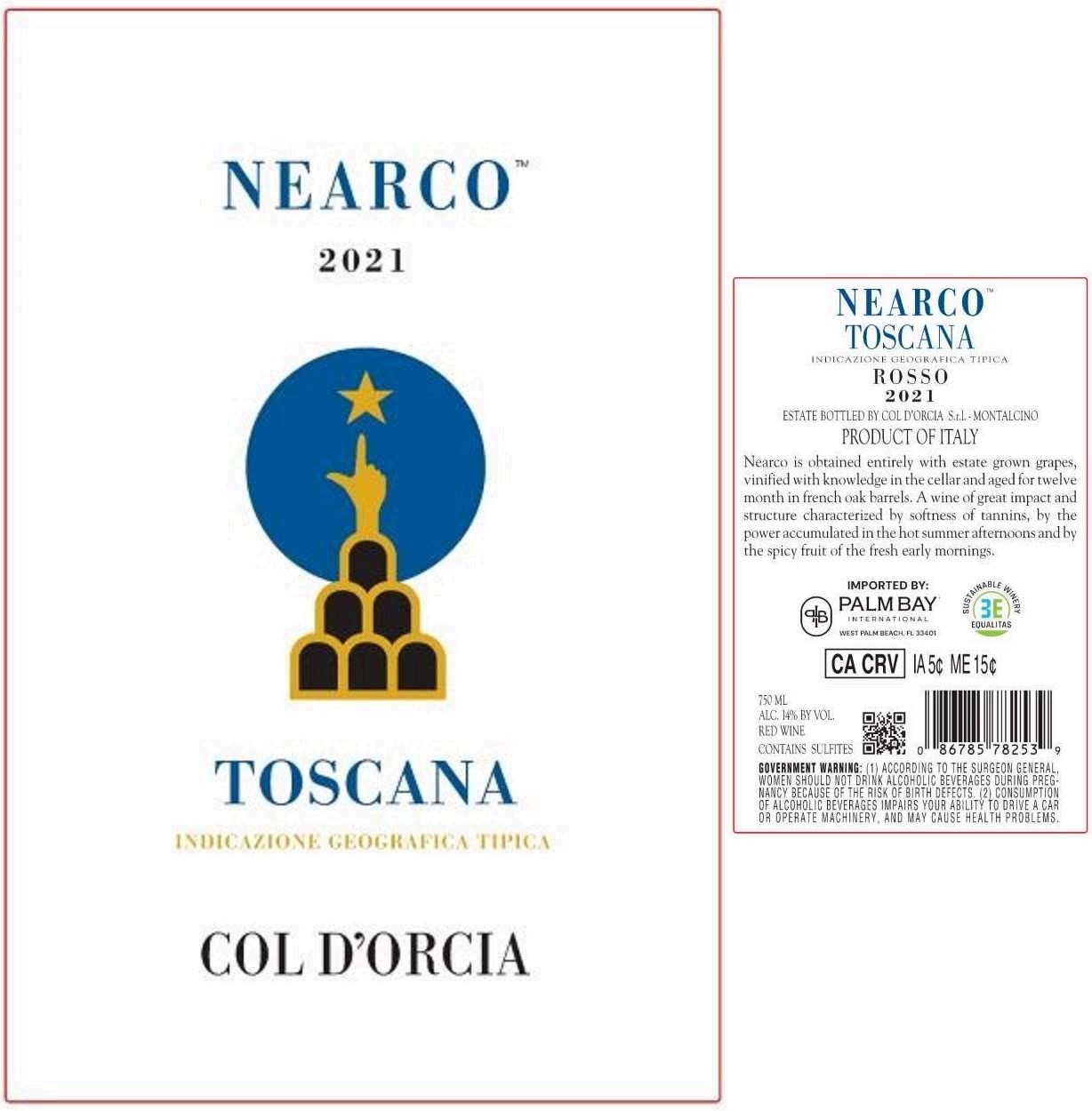 TABC label artwork for COL D'ORCIA