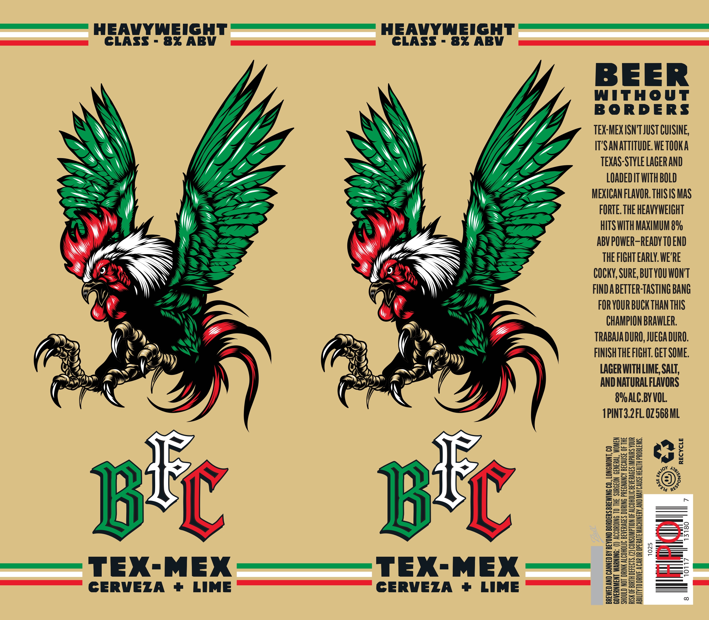 TABC label artwork for Beyond Borders Brewing BFC Heavyweight