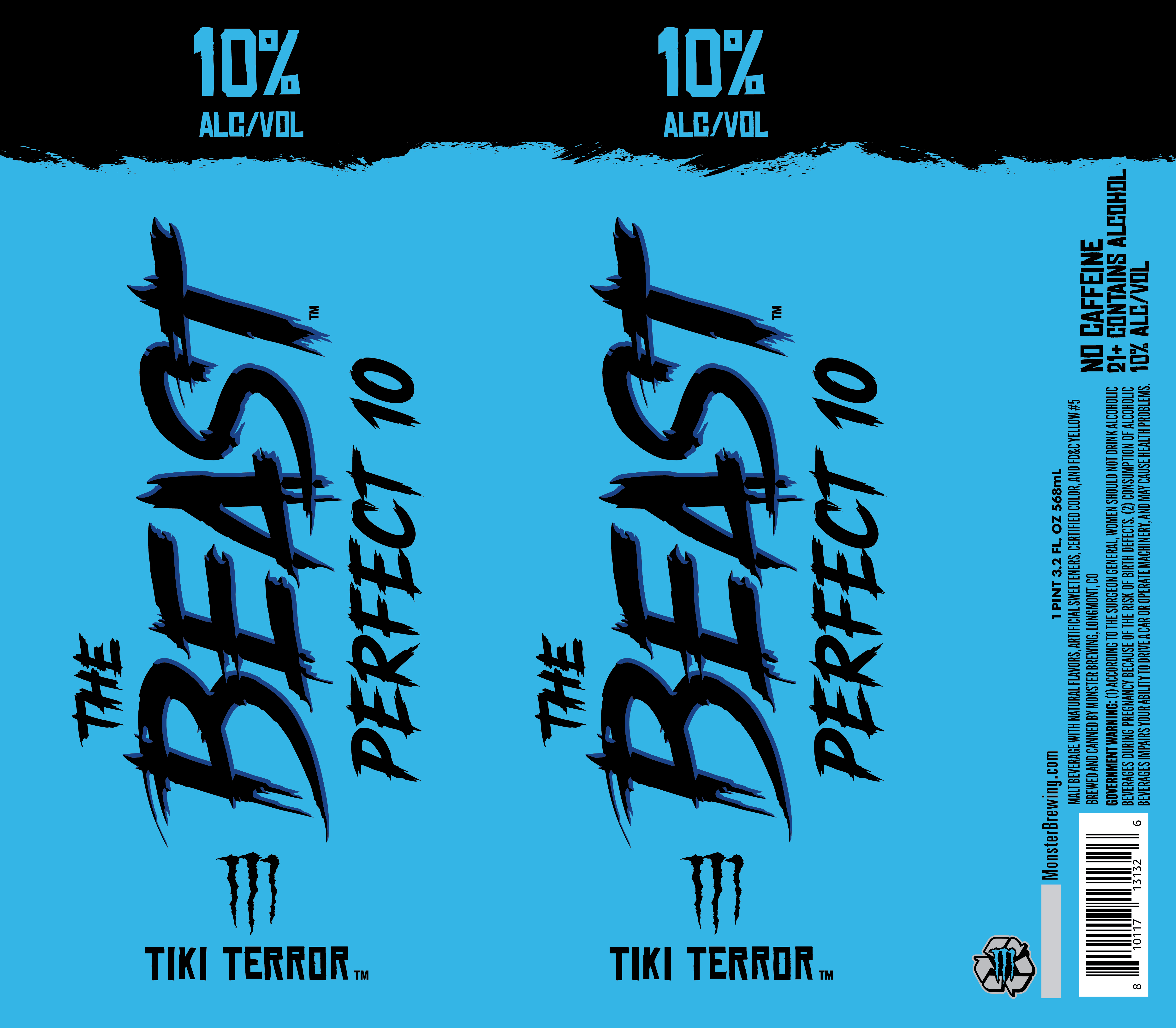 TABC label artwork for The Beast Perfect 10 Tiki Terror