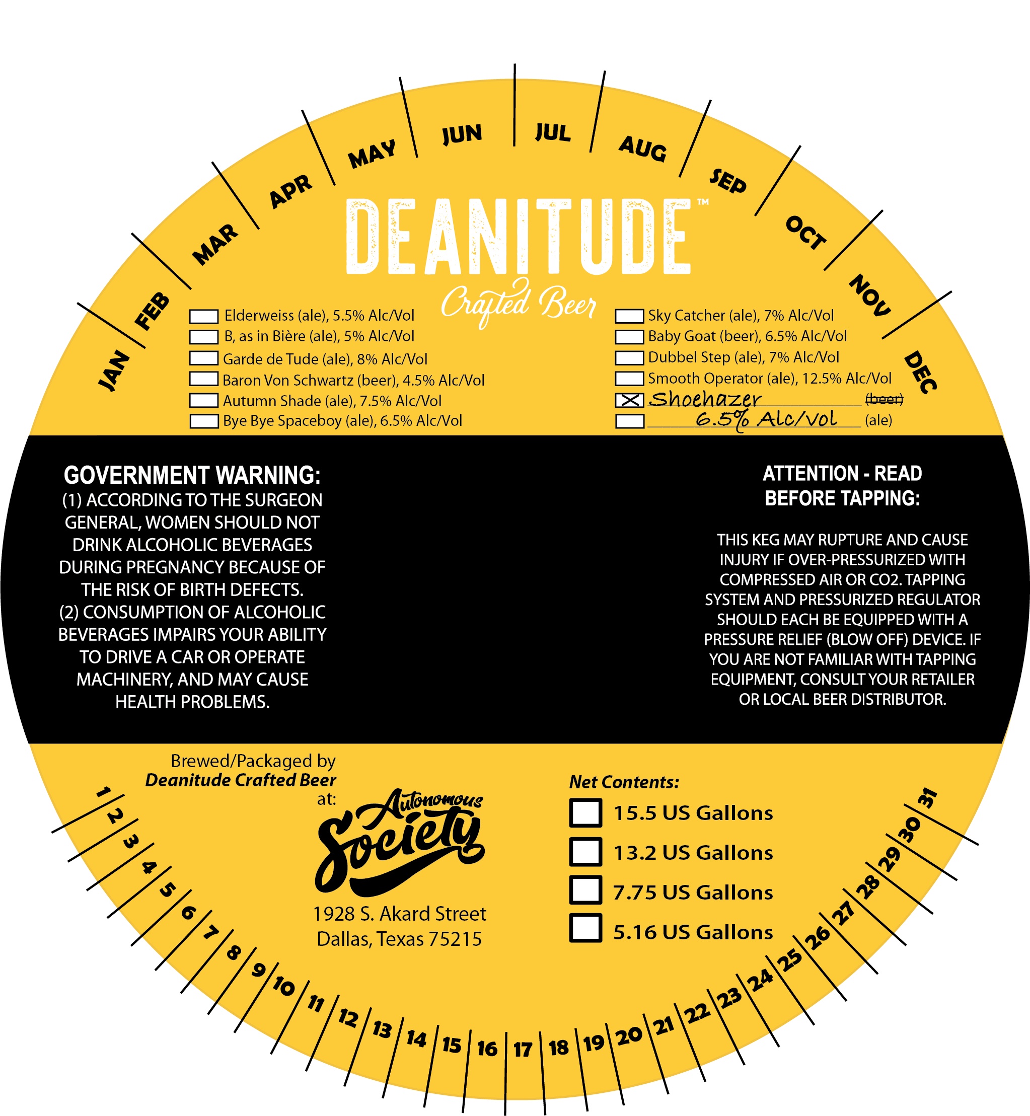 TABC label artwork for Deanitude Shoehazer