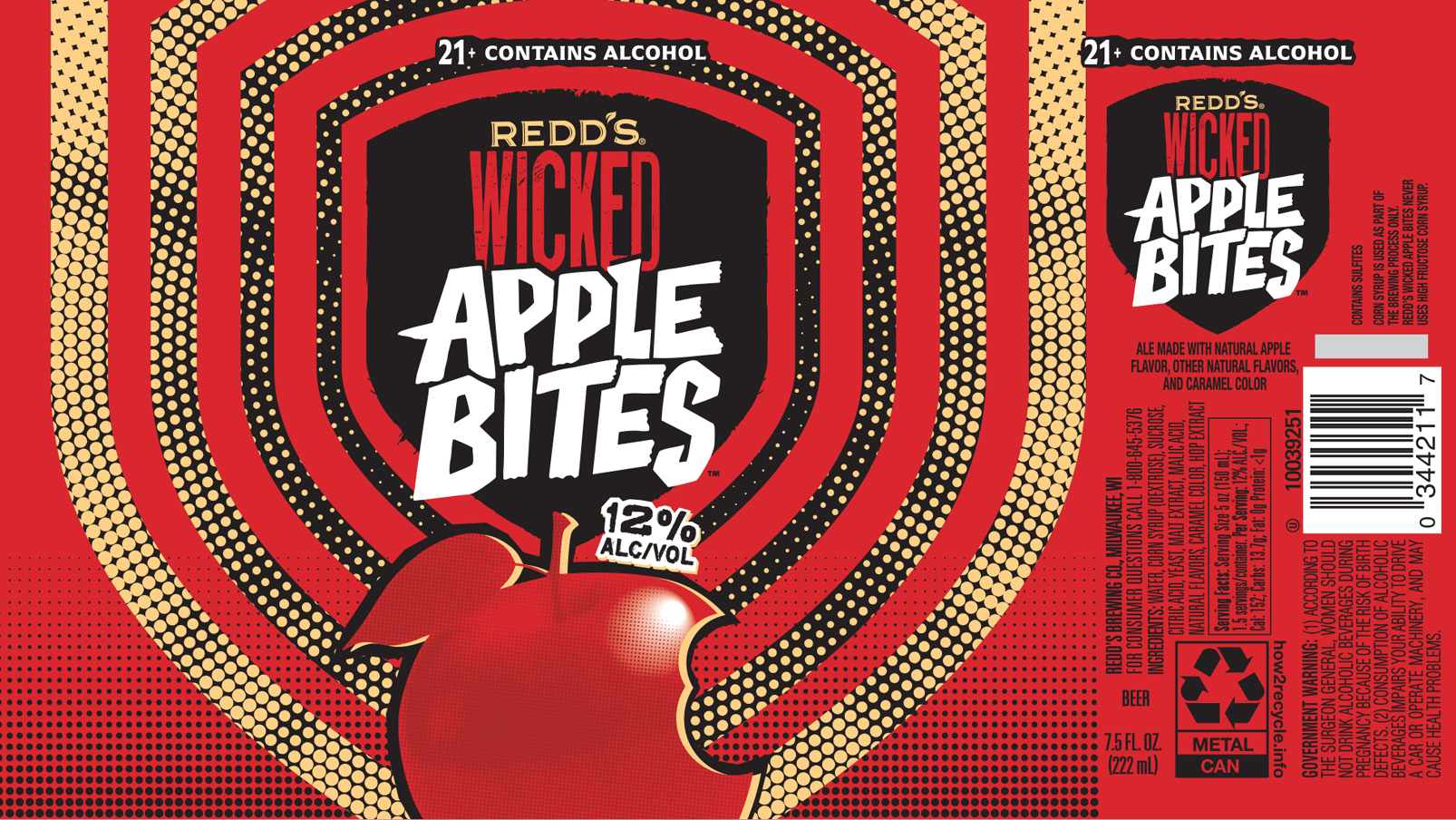 TABC label artwork for Redd's Wicked Apple Bites
