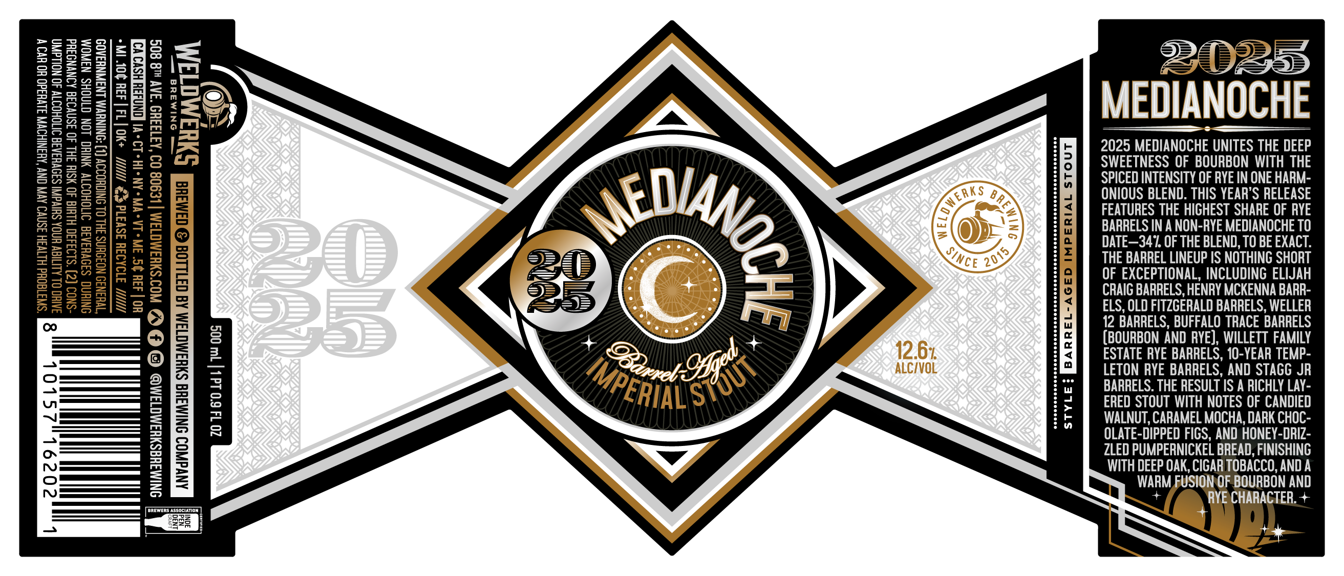 TABC label artwork for 2025 Medianoche
