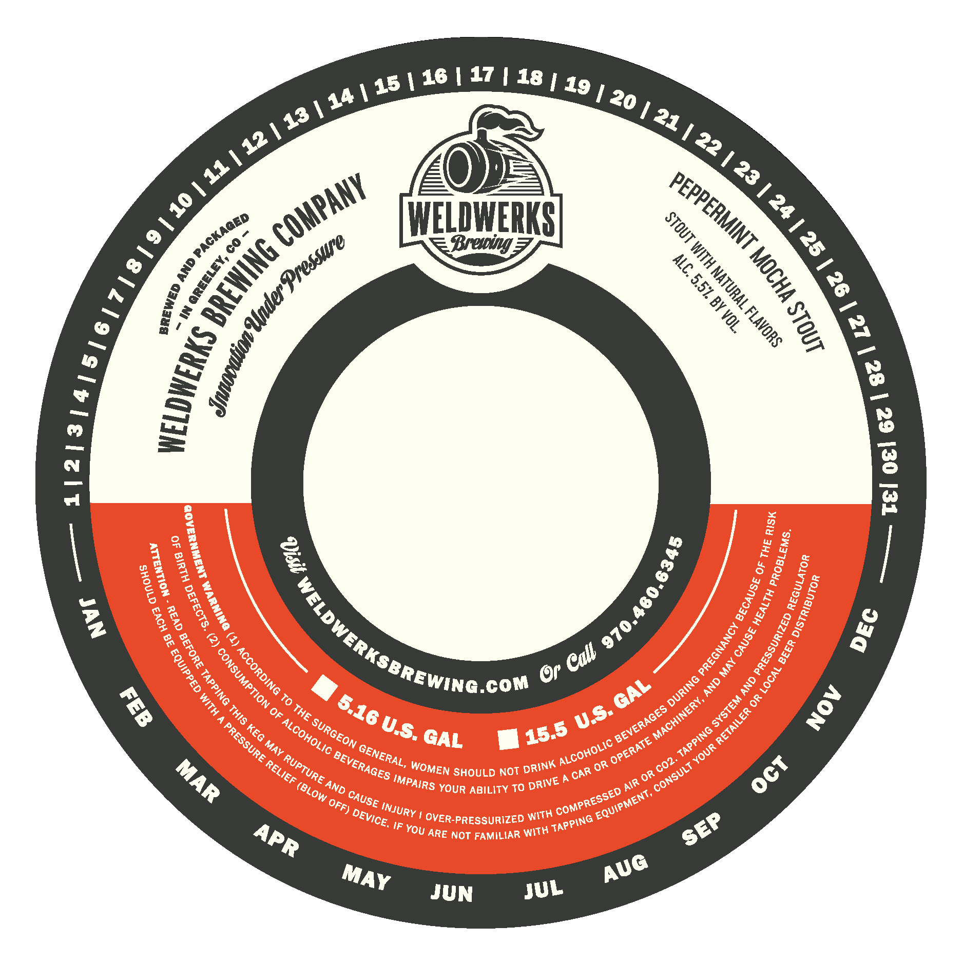 TABC label artwork for Peppermint Mocha Stout