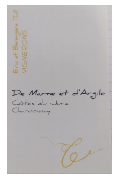 TABC label artwork for DE MARNE ET D'ARGILE - Eric Thrill