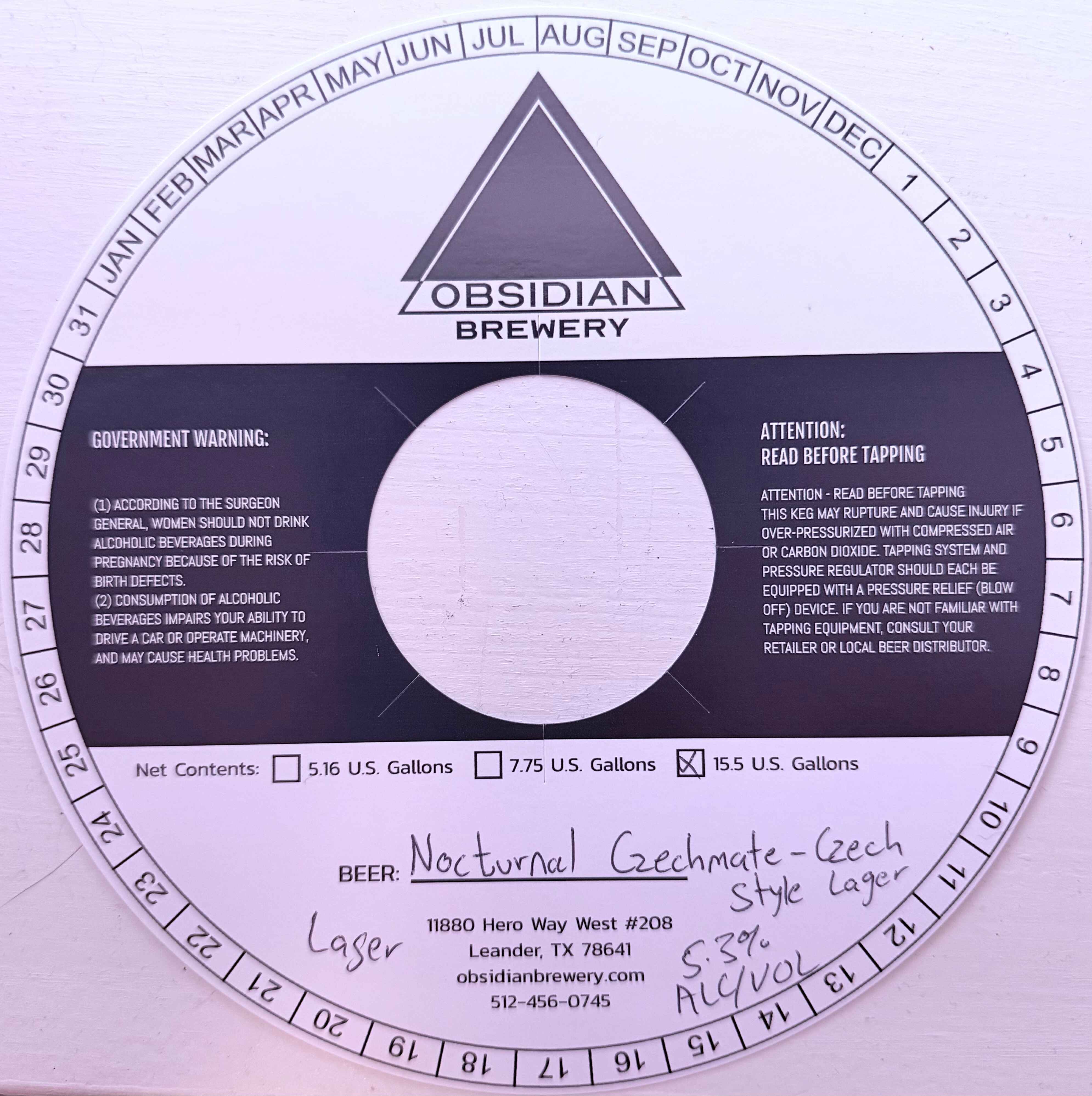 TABC label artwork for Nocturnal Czechmate