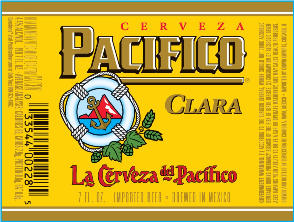 TABC label artwork for Pacifico Clara