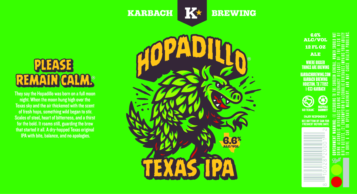 TABC label artwork for Hopadillo