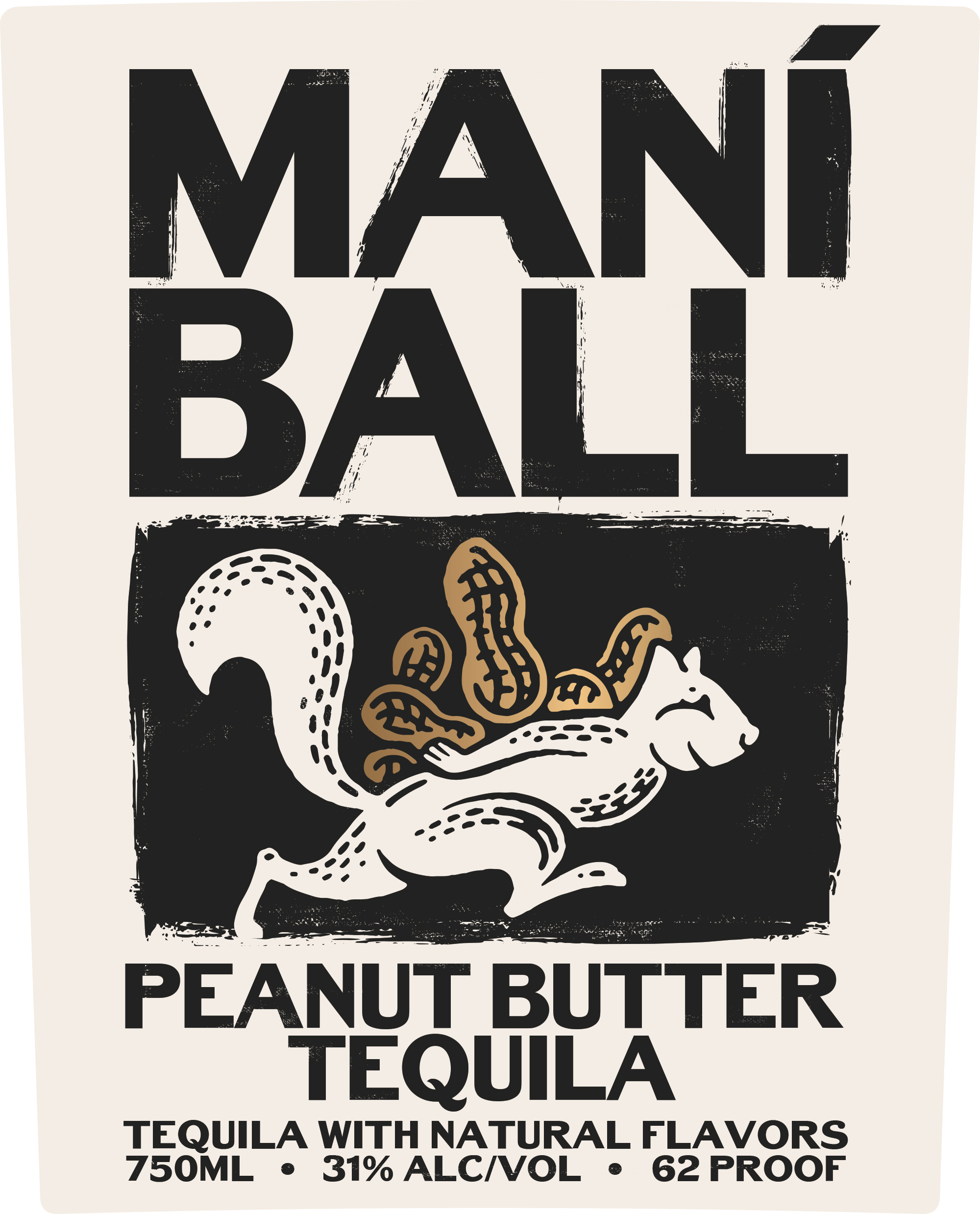 TABC label artwork for Maniball Peanut Butter Tequila