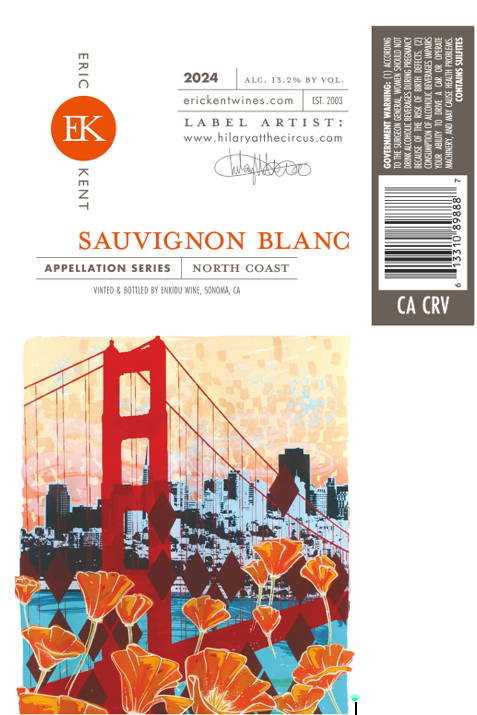 TABC label artwork for ERIC KENT    SAUVIGNON BLANC NORTH COAST