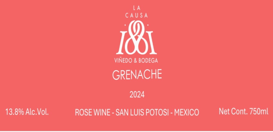 TABC label artwork for LA CAUSA ROSE