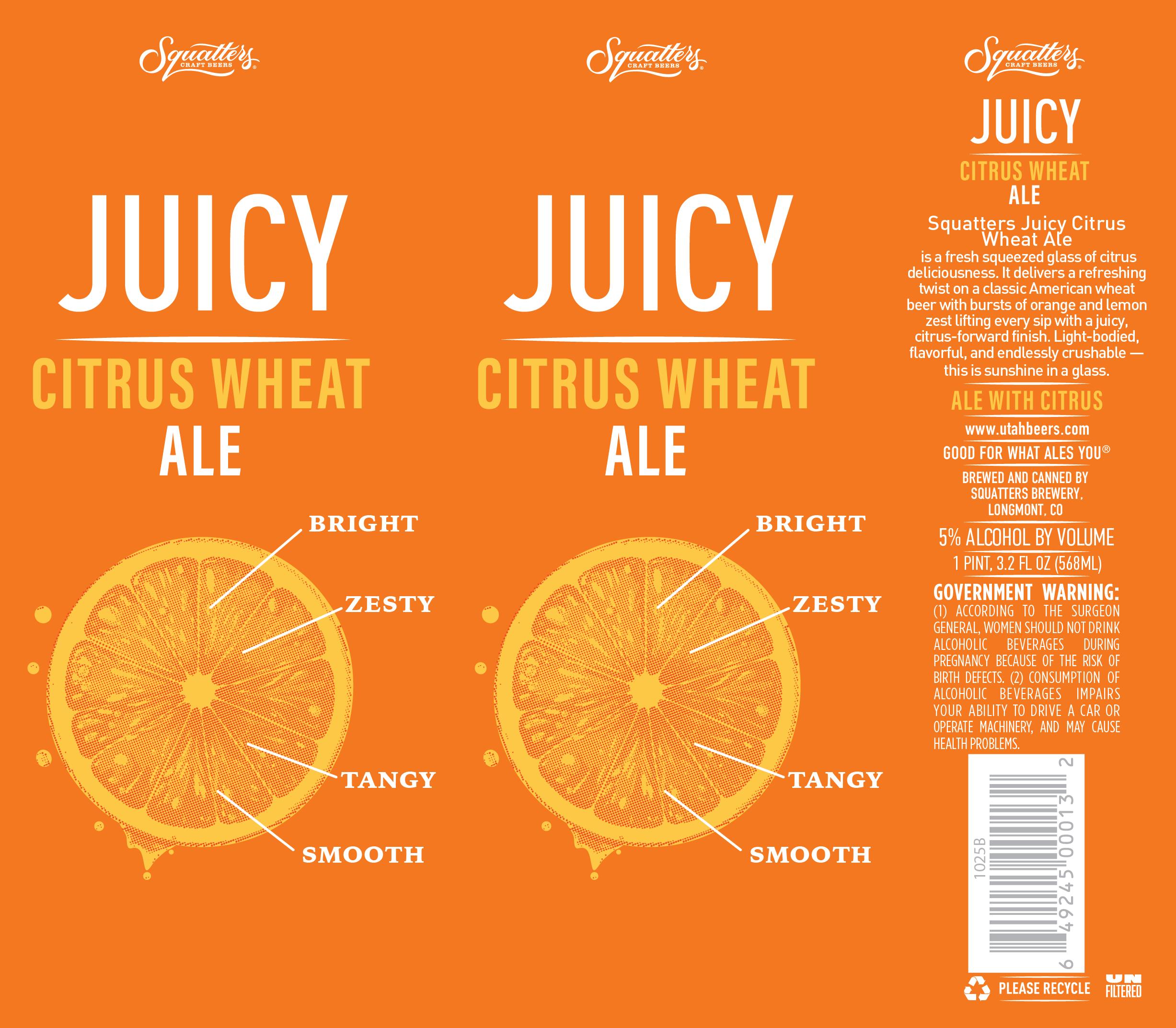 TABC label artwork for Squatters Juicy Citrus Wheat