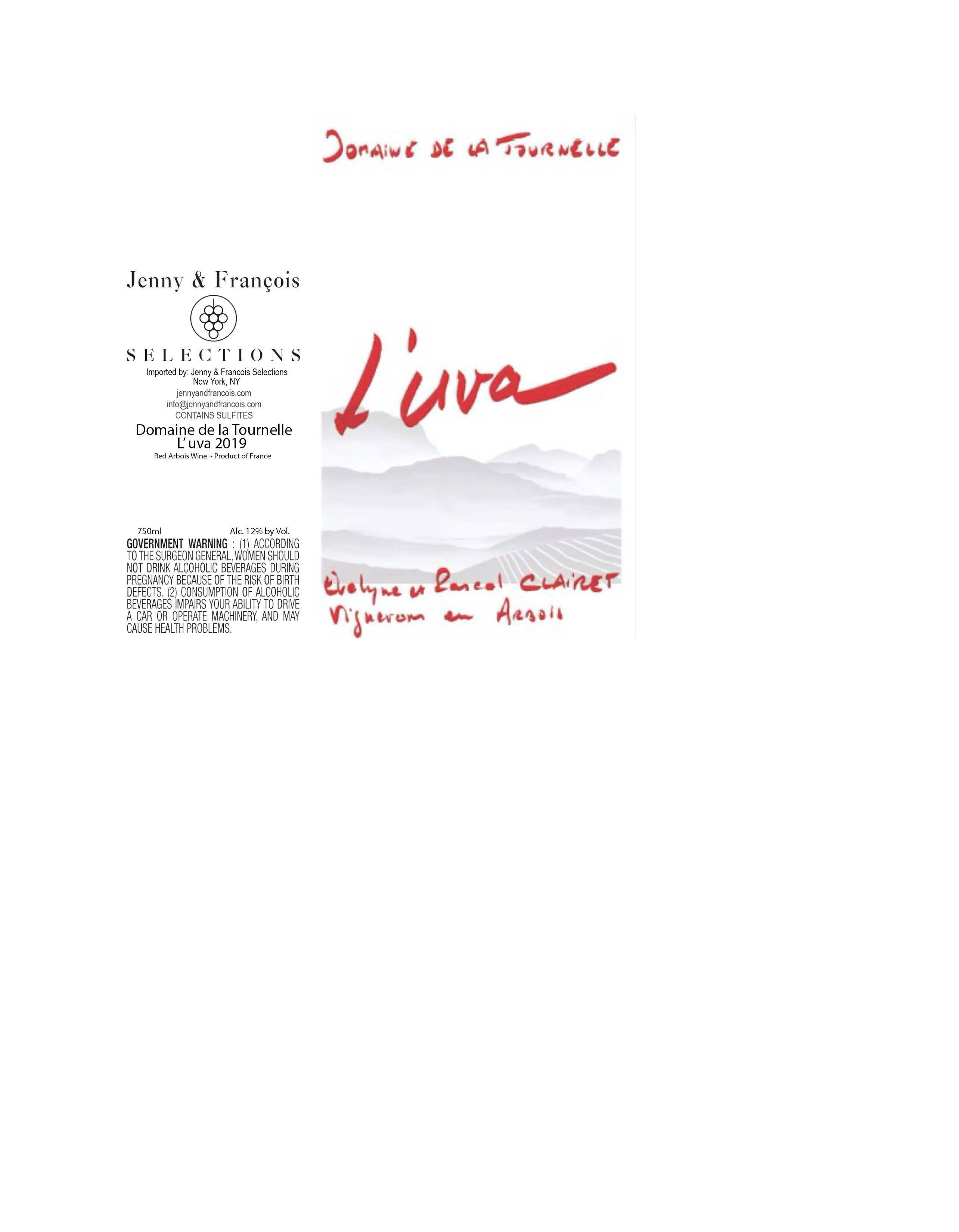 TABC label artwork for Domaine de la Tournelle, L'UVA Arbois