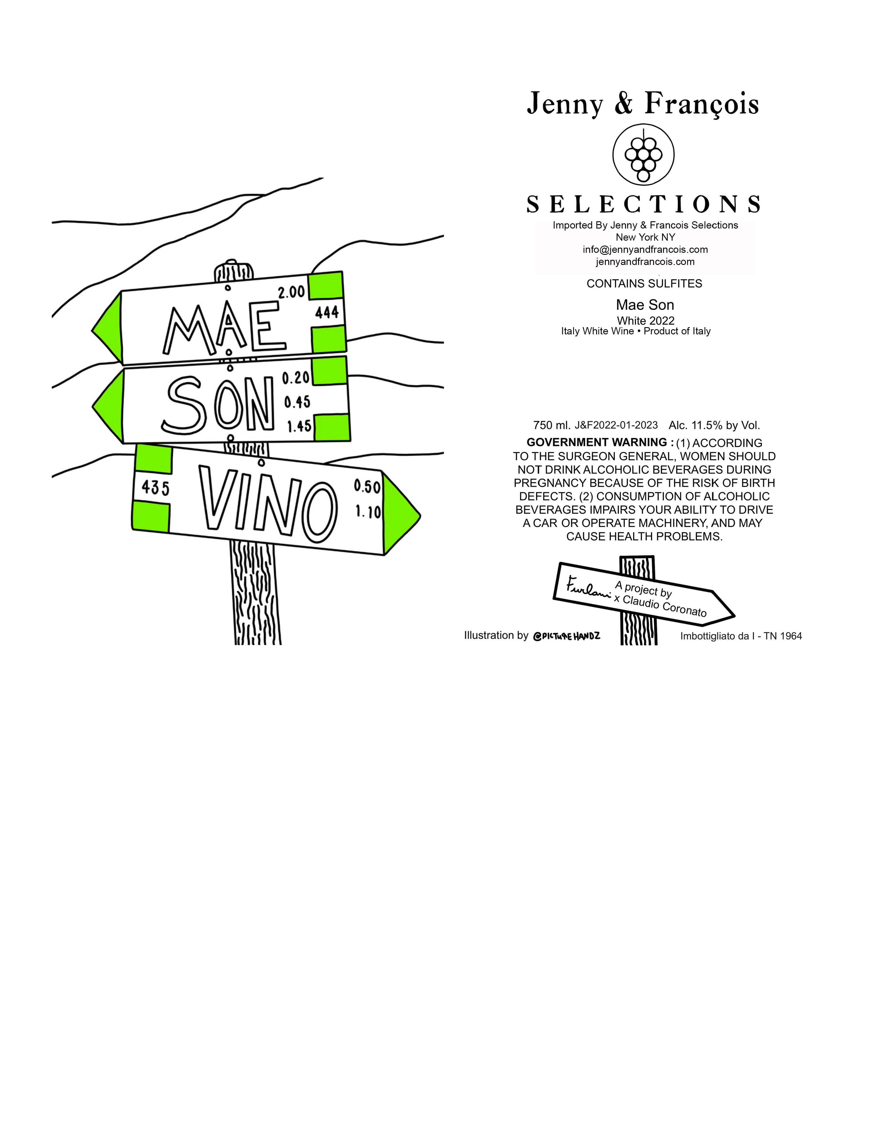 TABC label artwork for Mae Son, White