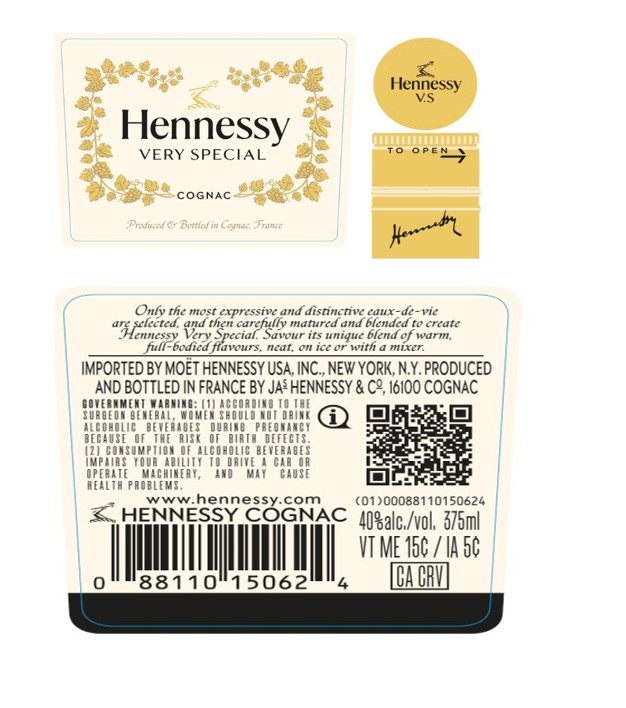 TABC label artwork for Hennessy VS 12 375ml Flask 2023 - 1100211