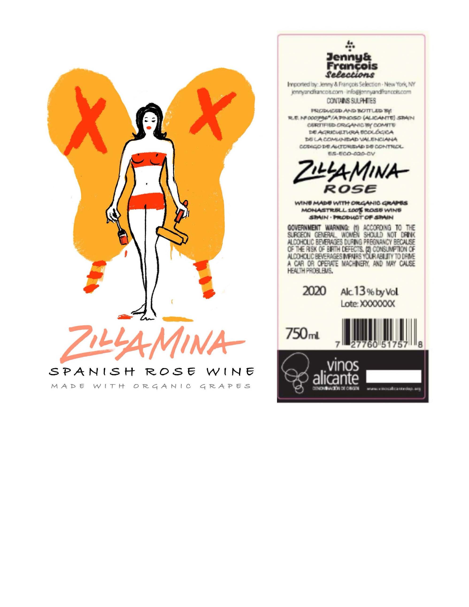 TABC label artwork for Zillamina, Rose MOG