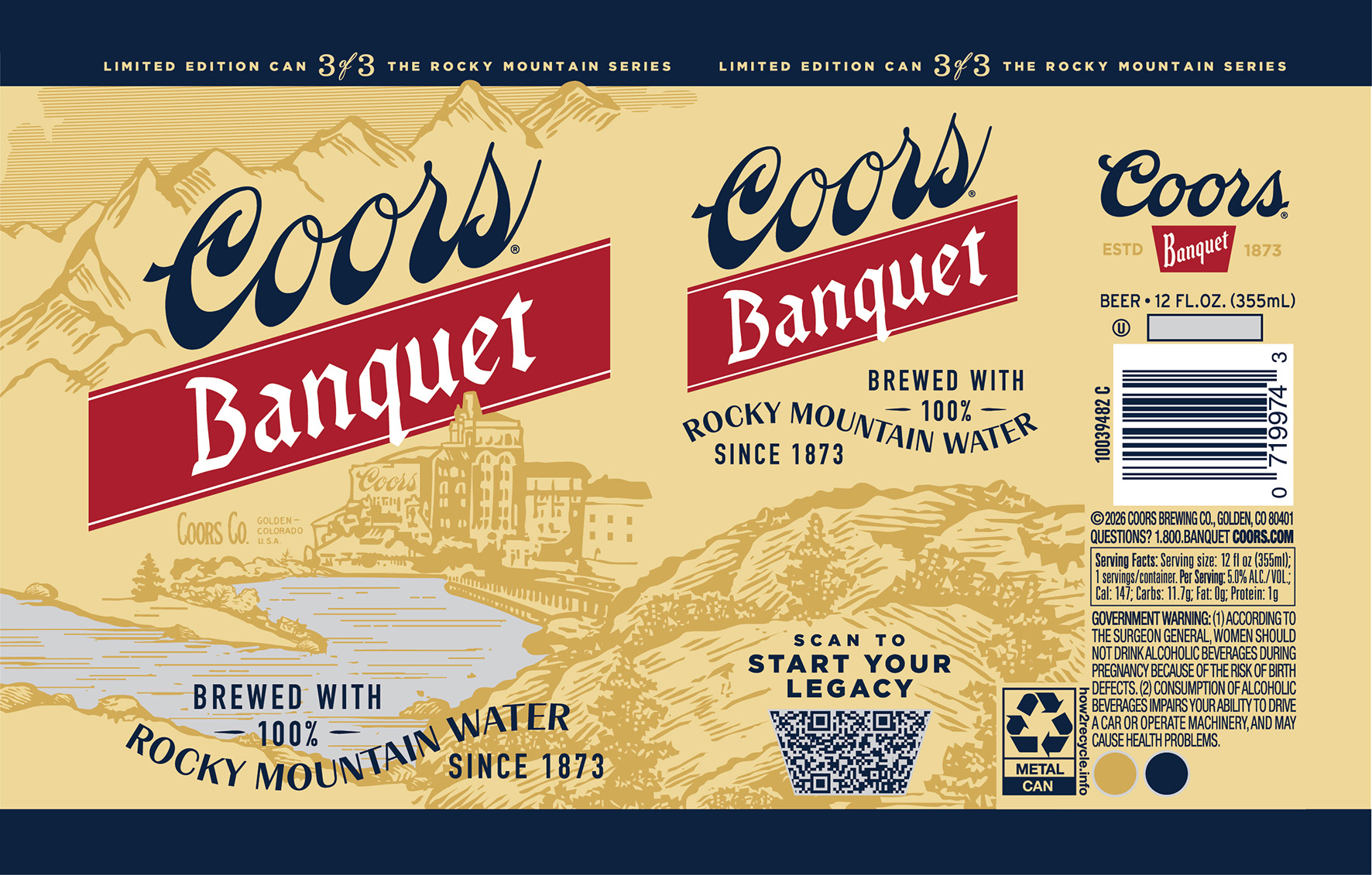 TABC label artwork for Coors Banquet (Legacy Promo Can 3)