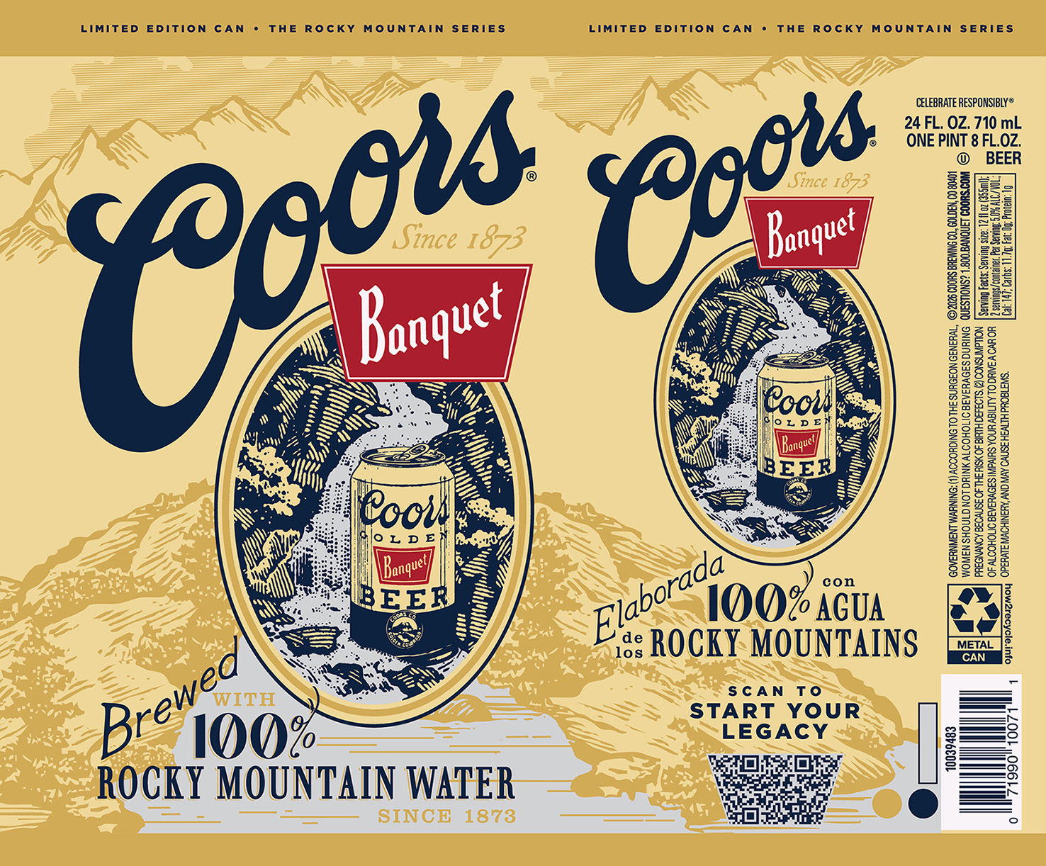 TABC label artwork for Coors Banquet (Legacy Promo 24oz)